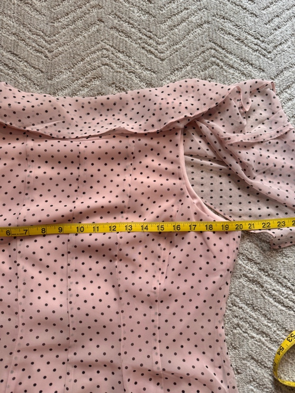 Danny & Nicole dress pale pink with black polka dots size 14 - Picture 5 of 7